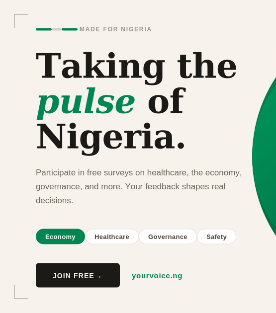 Nigeria’s public opinion poll and survey
